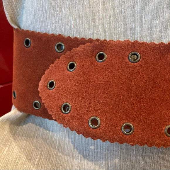 ACCESSORIUM Sz 34/85 Suede  Pumpkin Colourway Made In Canada Belt - Picture 3 of 10